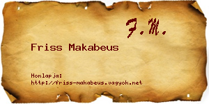 Friss Makabeus névjegykártya